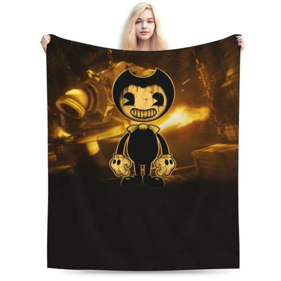 Bendy And The Ink Machine Blanket, Horror Game Throw Blanket For Bed Sofa Couch, Super Soft Flannel Blanket For Bedroom Livingroom, 80"X60"