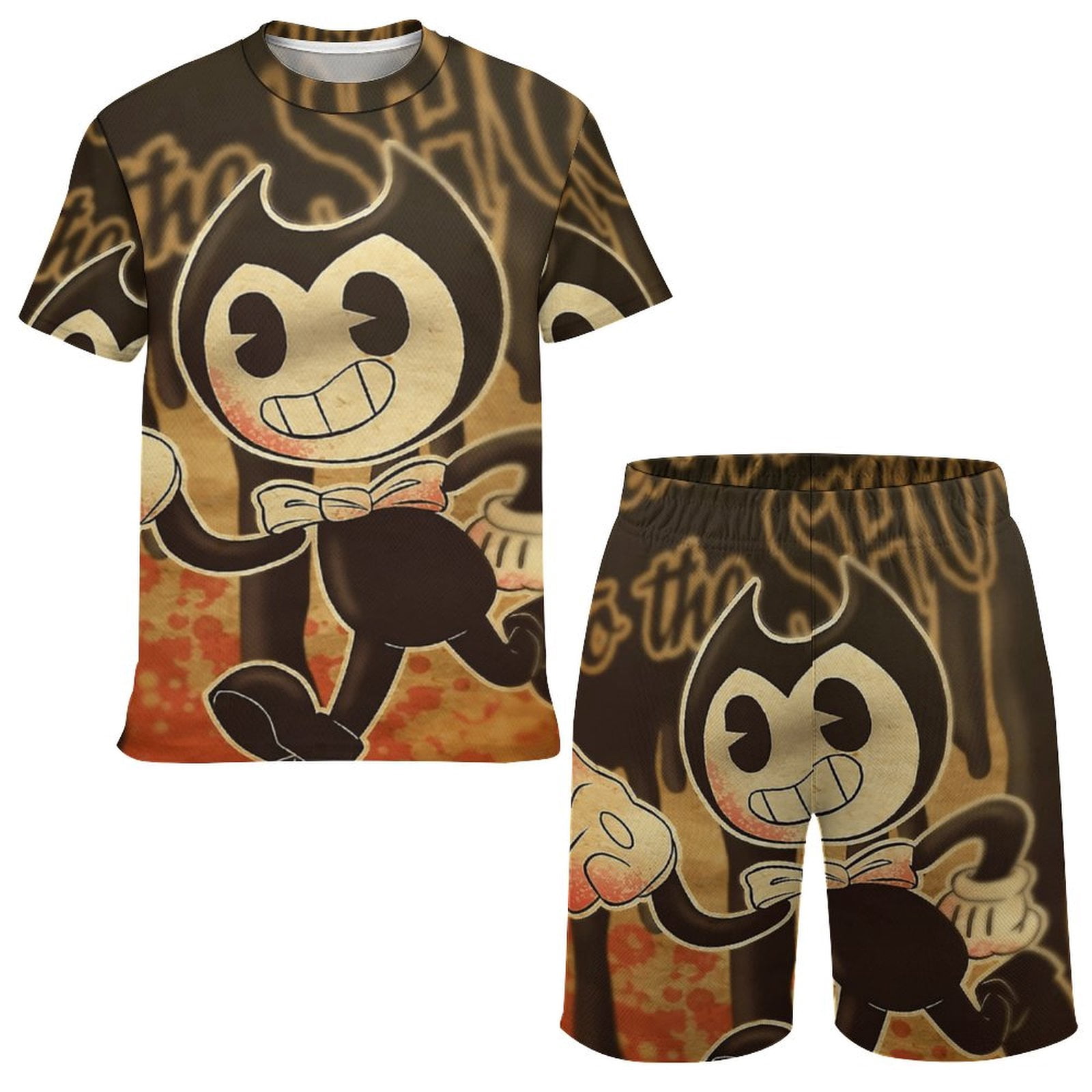 Bendy And The Ink Machine Boys Short Sleeve Mesh T-Shirt And Shorts ...