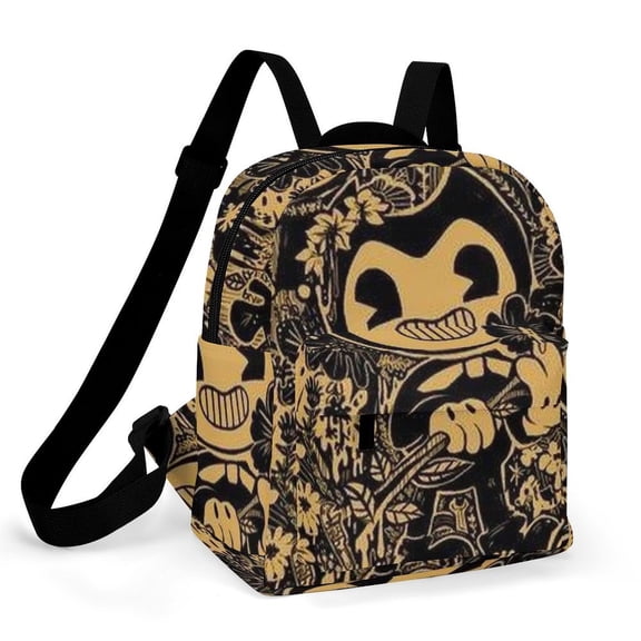 Bendy And The Ink Machine Cartoon Fashion Backpack Travel Casual Daily Use Bag 25.5x20.5x11cm