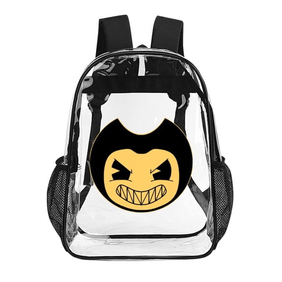 Bendy And The Ink Machine Clear Backpack See Through Backpack Heavy Duty Bookbag Transparent Bag for Colleges School Work Sport Travel