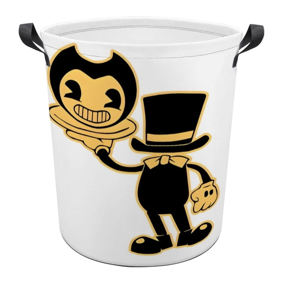 Bendy And The Ink Machine Pattern Dirty Clothes Basket 13in x 17in Waterproof And Wear-resistant Easy To Carry And Portable
