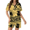 thumbnail image 1 of Bendy And The Ink Machine Women Pajamas Set Short Sleeve Sleepwear Button Down Nightwear Soft Pjs Set with Pockets, 1 of 8