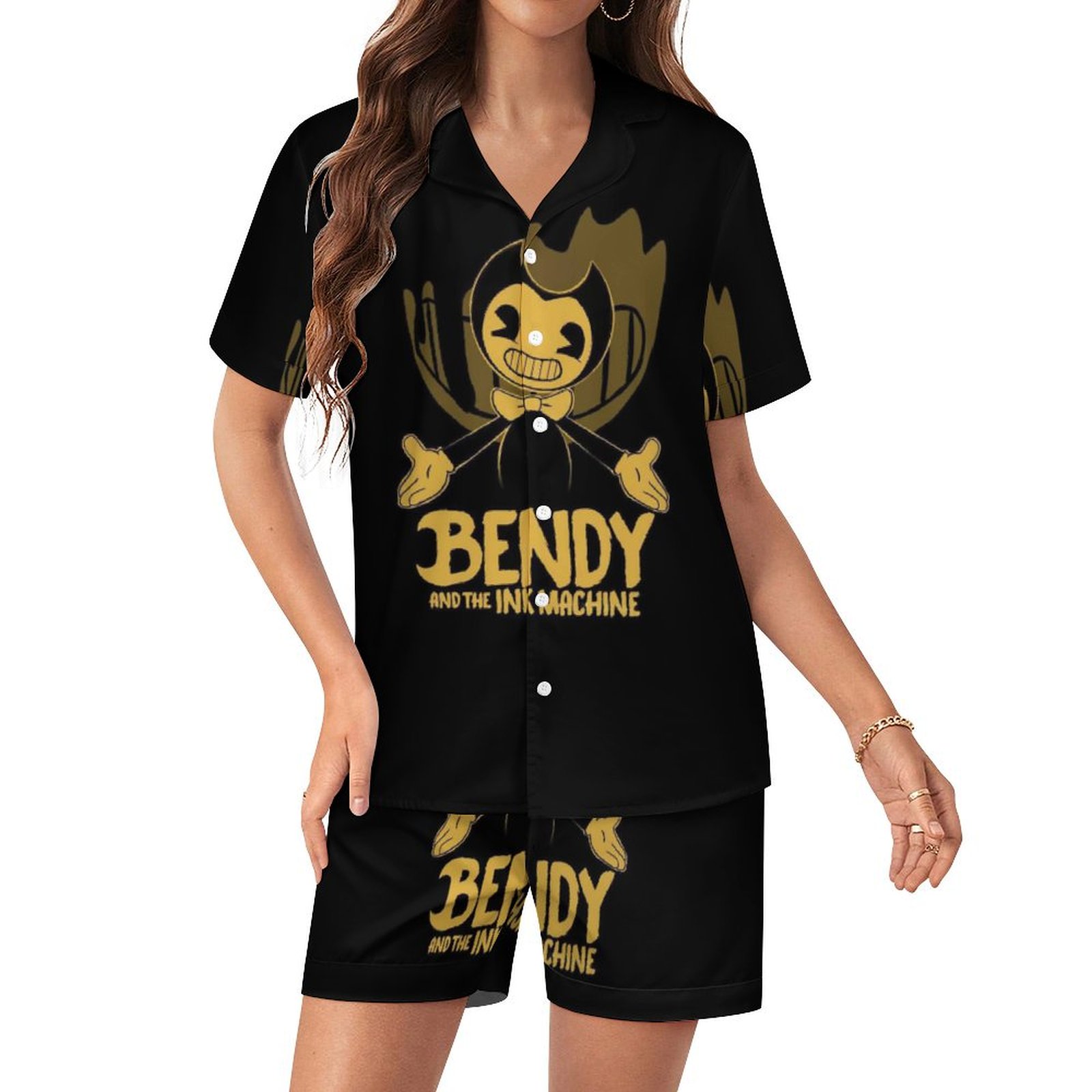 Bendy And The Ink Machine Women Pajamas Set Short Sleeve Sleepwear ...