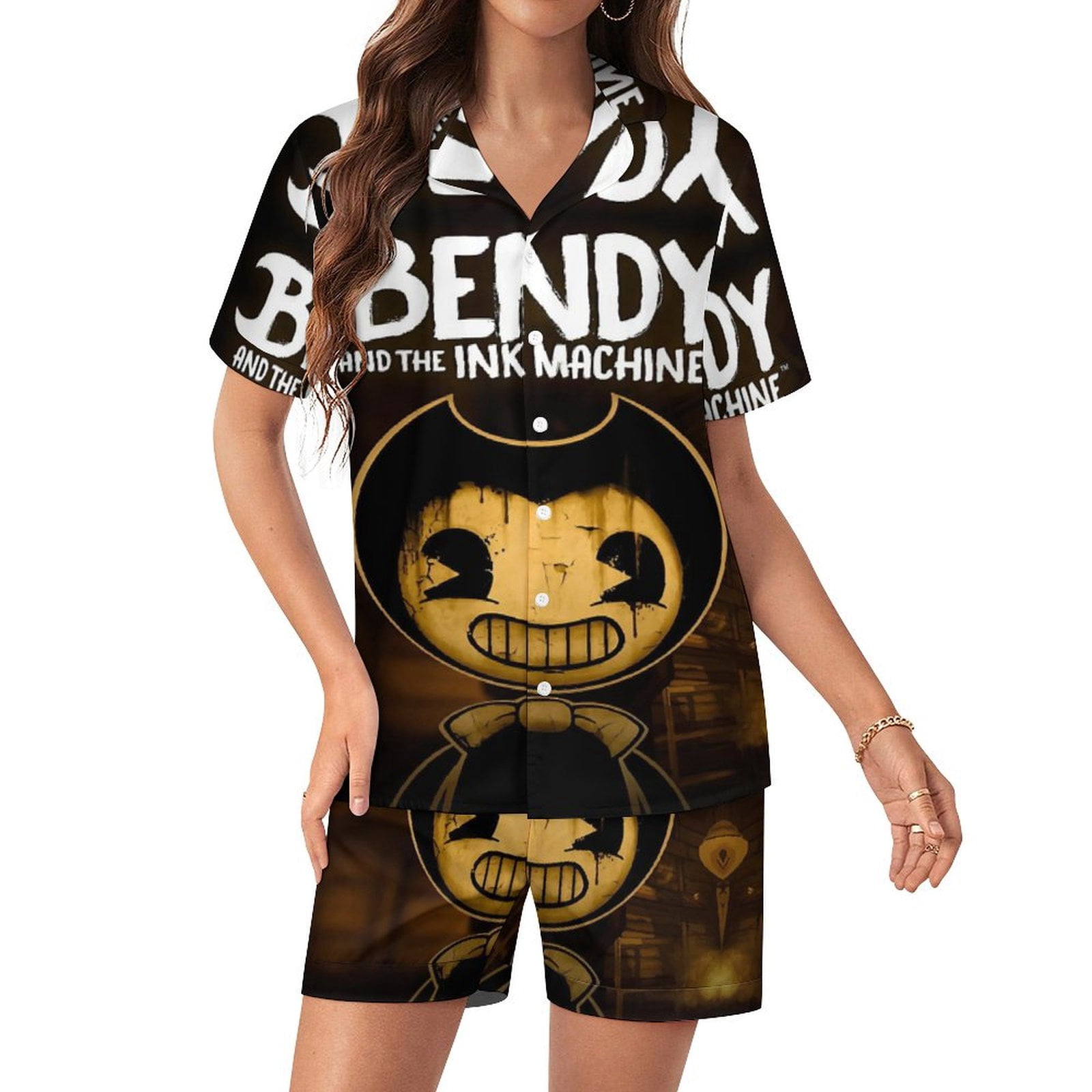 Bendy And The Ink Machine Women Pajamas Set Short Sleeve Sleepwear ...