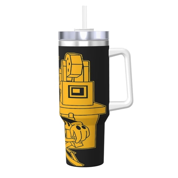 Bendy and The Ink Machine 40 oz Tumbler With Handle and Straw, Stainless Steel Vacuum Travel Mug, Double Wall Vacuum Insulated Tumbler With Lid, Water Bottle for Gifts Party Office Coffee