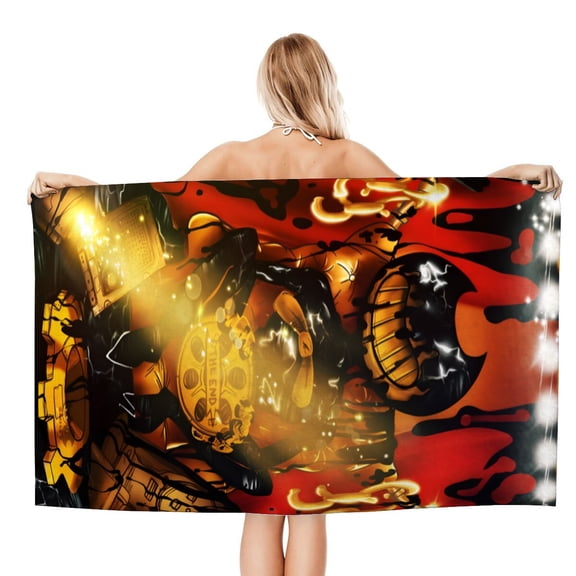 Bendy and the Ink Machine Beach Quick Drying Towel, lightweight, fast-drying, sand-resistant, perfect for vacations and daily beach fun.size 30.7x59in (78x150cm)