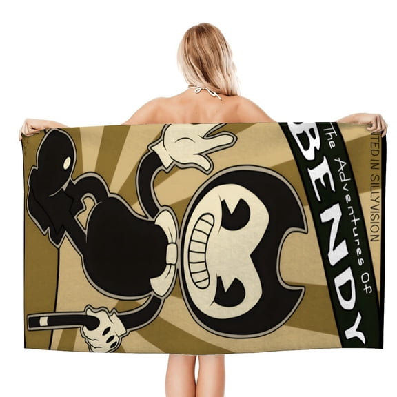 Bendy and the Ink Machine Beach Quick Drying Towel, soft, quick-drying, sand-free, designed for comfort and style during sunny outings.size 30.7x59in (78x150cm)