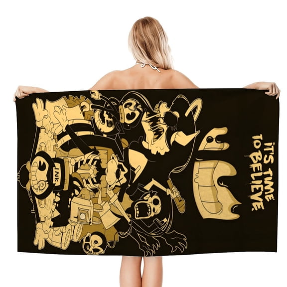 Bendy and the Ink Machine Beach Quick Drying Towel, super light, fast-drying, and sand-repelling for effortless outdoor relaxation.size 30.7x59in (78x150cm)
