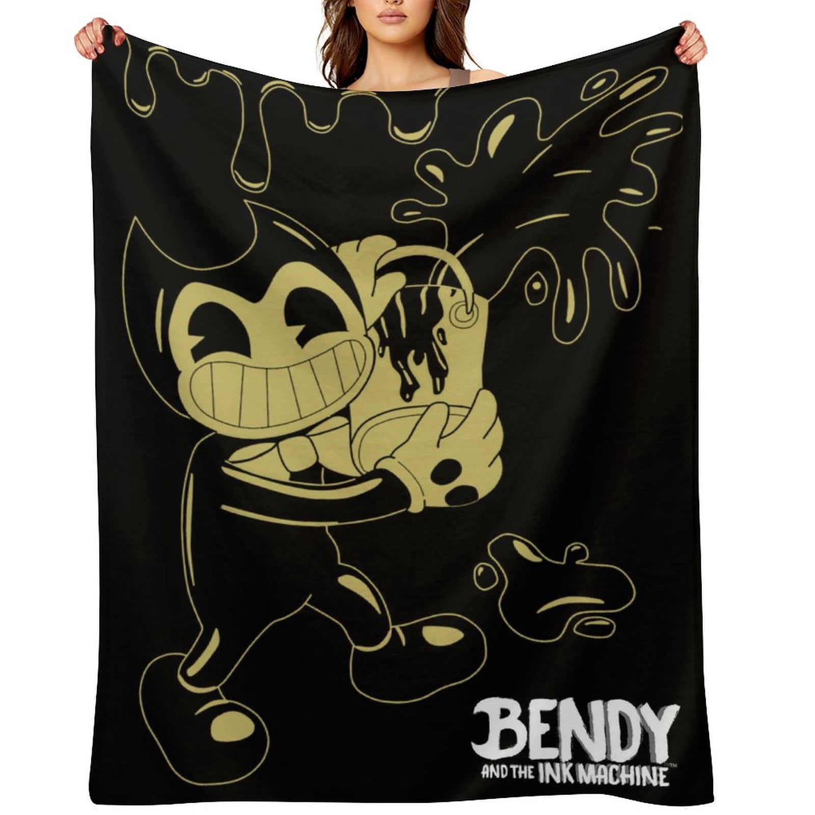 Bendy And The Ink Machine Throw Blanket Soft Cozy Warm College Printing ...