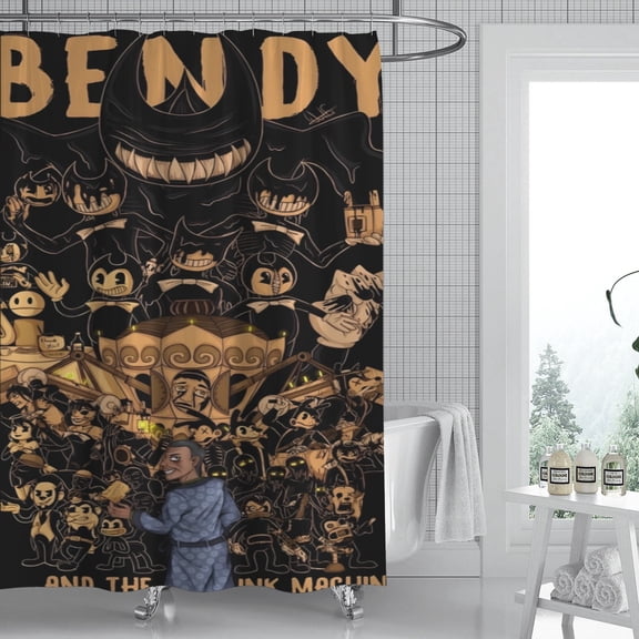 Bendy and the Ink Machine shower curtain boasts a stunning motif, is waterproof, and can be hung without hassle, making your bathroom both functional and stylish. Size: 59" x 71" (150 x 180 cm).