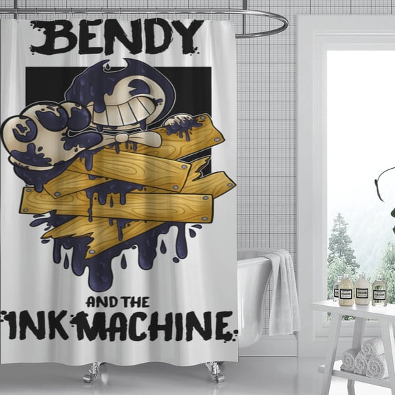 Bendy and the Ink Machine shower curtain comes with an iconic design, waterproof fabric, injecting style and personality into your bathroom. Dimensions: 59" x 71" (150 x 180 cm).
