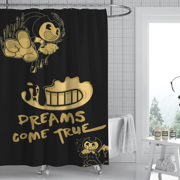 Bendy and the Ink Machine shower curtain highlights a memorable design, is waterproof, and installs effortlessly, creating an inviting atmosphere for your bathroom. Measures 59" x 71" (150 x 180 cm).