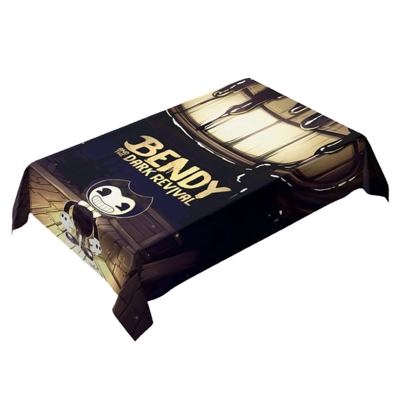 Bendy and the Ink Machine-theme square tablecloth has an iconic print, fits most tables, and is easy to care for perfect gifts for fans friends and family55" x 71"140*180cm