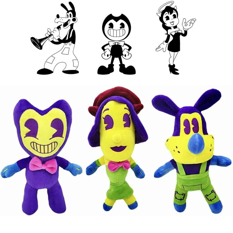 Bendy Plush Toys 3pcs Cute Game Horror and Ink Machine Plush Soft Stuffed Animals Suitable for Children and Game Lovers. Size 11 3pcs a