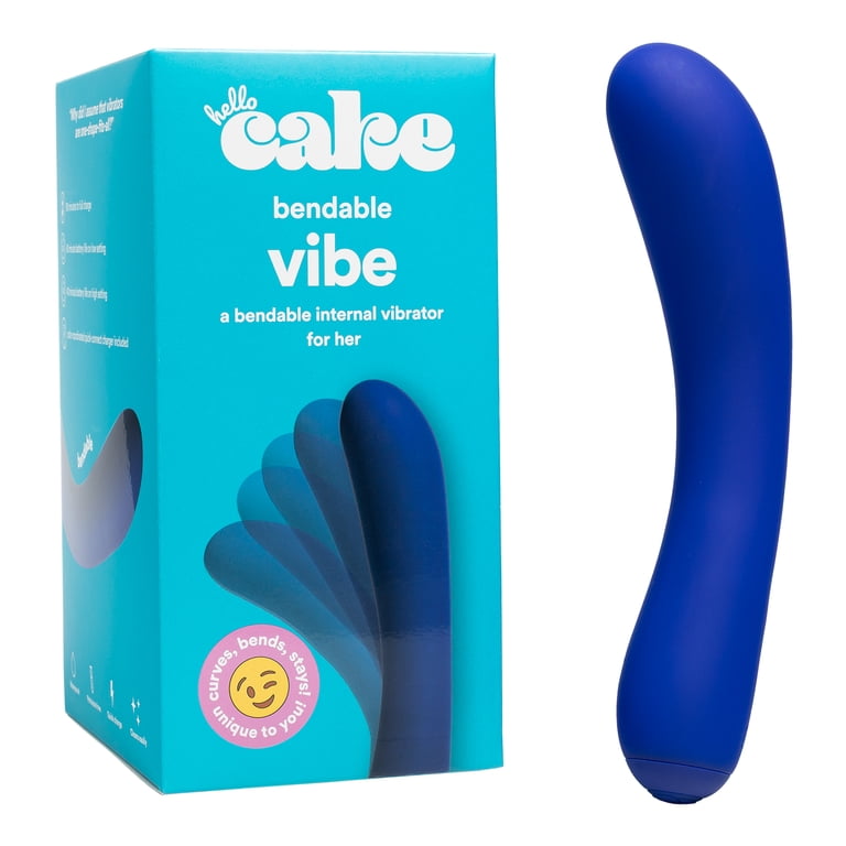 Hello Cake Bendable Vibe Vibrator for Women, Waterproof & Rechargeable  Internal Toy with 10 Vibrating Modes, Blue