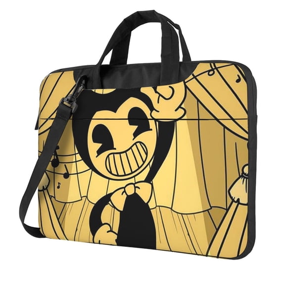 Bendy and The Ink Machine Laptop Bag for Women Men, 15.6 inch Computer Bag Laptop Messenger Shoulder Briefcase with Strap