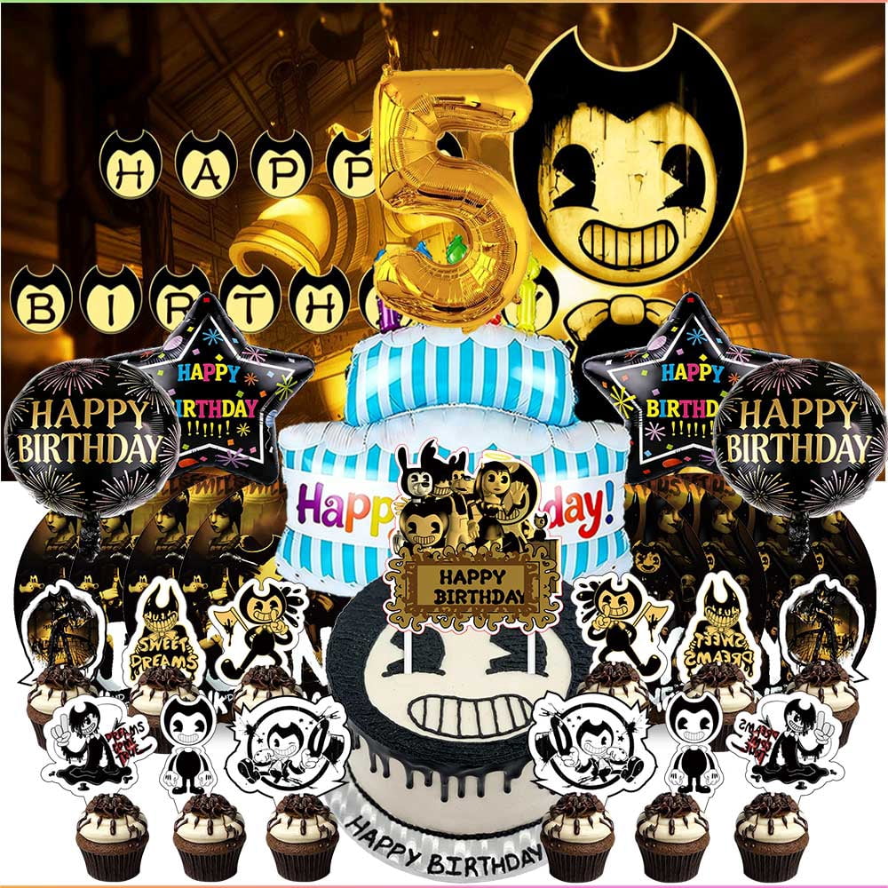 Bendy and the Ink Machine 5th Tableware Balloons Cake Toppers Backdrop ...