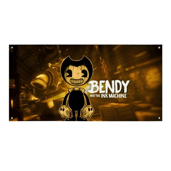 Bendy and the Ink Machine-Theme Backdrops Banner Birthday Party Decor Supplies Personalized Party Backdrop Decoration,5x3ft150x90cm