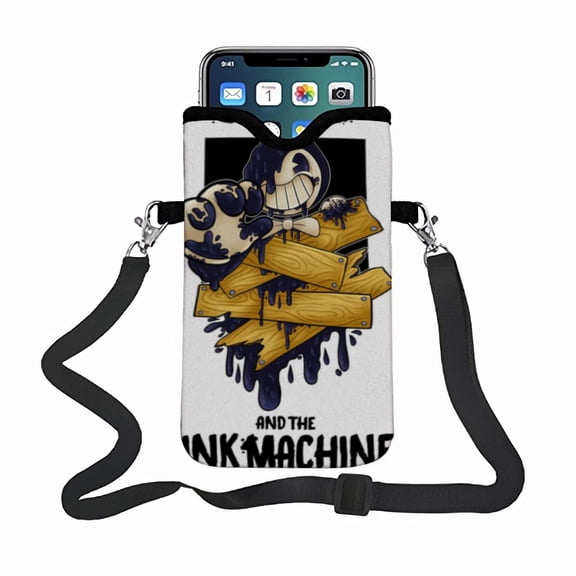 Bendy and the Ink Machine phone bag phone satchel , equipped with an adjustable strap small bag compatible with most smart devices.