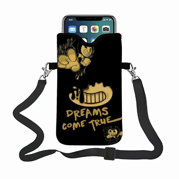 Bendy and the Ink Machine phone bag phone satchel , featuring an adjustable strap small backpack that fits most phone models.