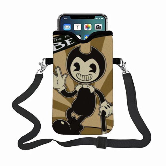 Bendy and the Ink Machine phone bag phone satchel, paired with an adjustable strap small pouch compatible with most smartphones.