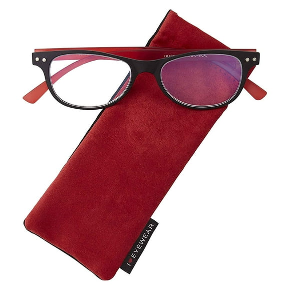 Bendz Spring Hinge Flexible Reading Glasses, Mens & Womens Readers, Black/Red