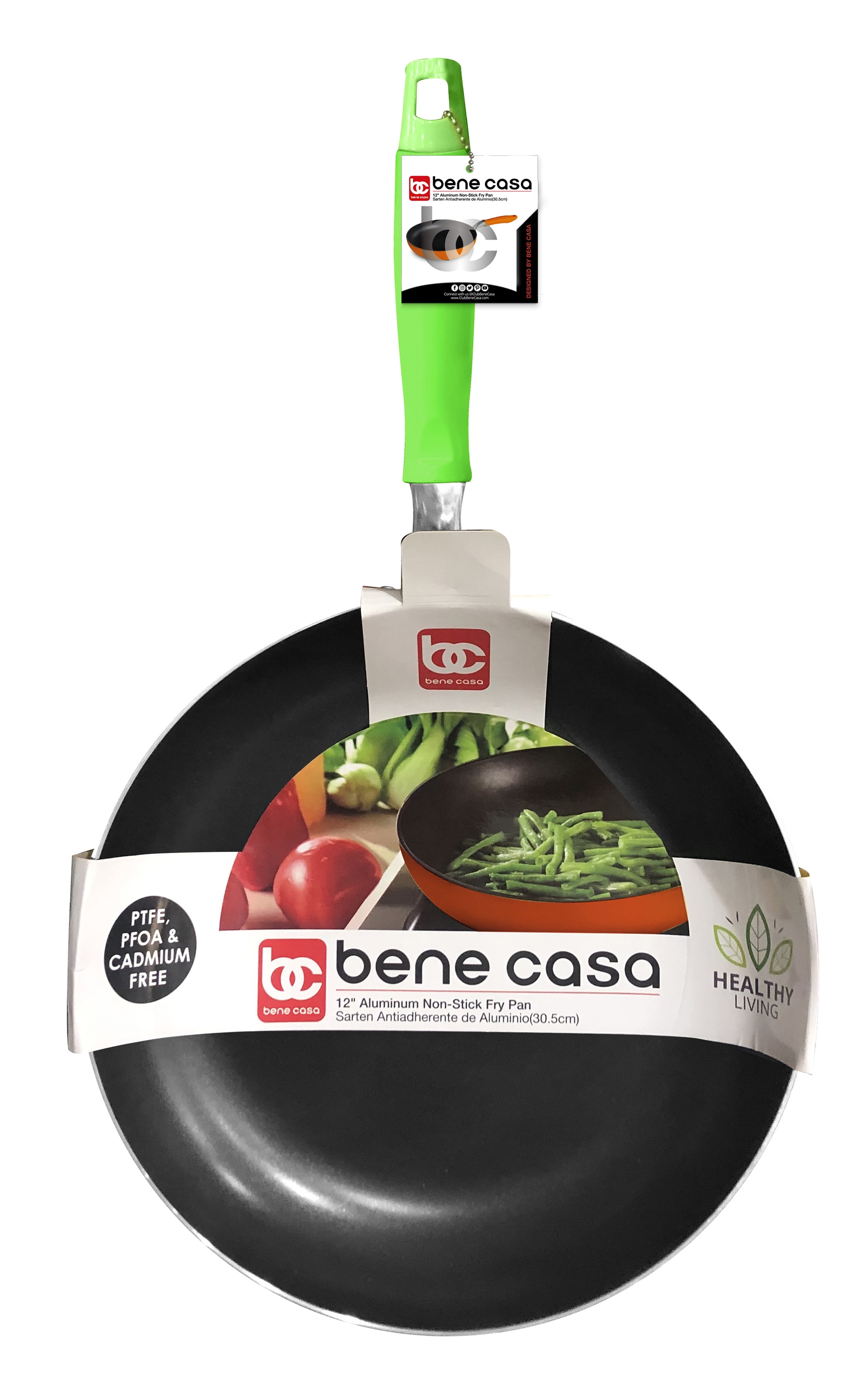 Bene Casa 12-inch diameter, non-stick, round steel pan with single met