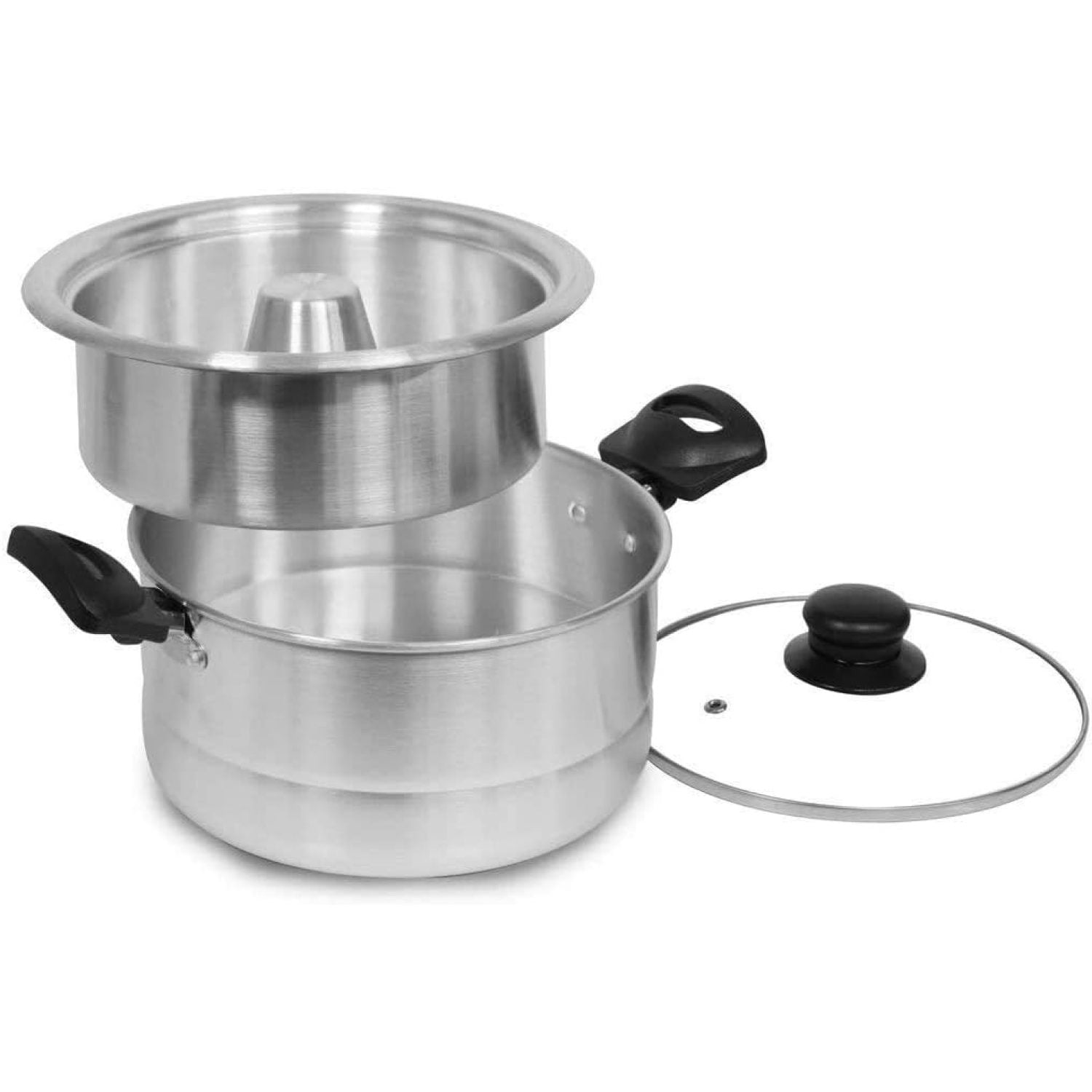 Bene Casa Aluminum Flan Mold Double Boiler with Glass Lid (1.6 Liter