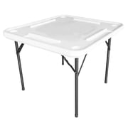 Bene Casa Foldable Domino Table with Built-In Drink Holders, 38  x 38 , White
