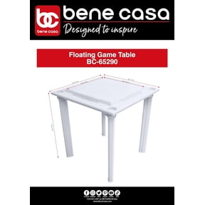 Bene Casa Floating Game Table Waterproof, Portable 4-Player Table for Pool, Game Room, and Outdoor Fun
