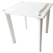 Bene Casa 4-Player Game Table with Built-In Racks and Drink Holders, White