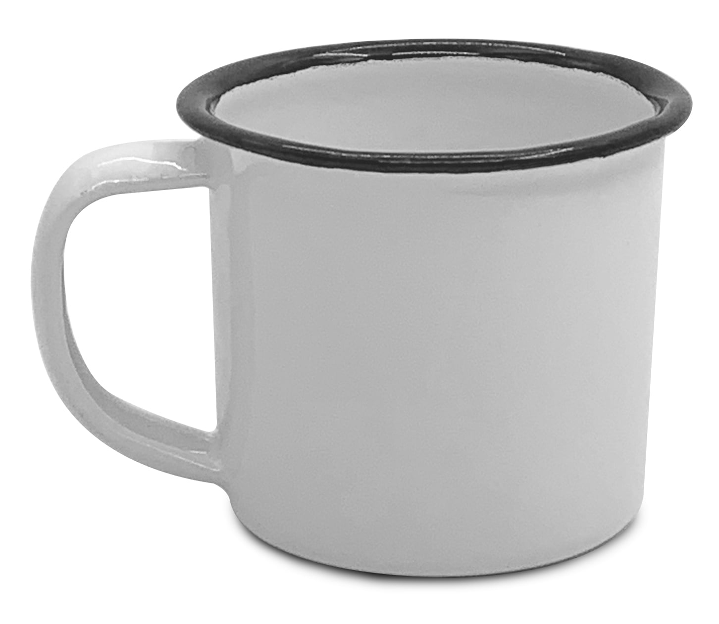 Bene Casa Mini White Enamel Coffee Mug Espresso Cup Camping Mug Enamelware, 3 oz