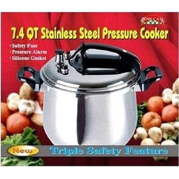 Bene Casa 7.4 QT Stainless Steel Induction Ready Pressure Cooker