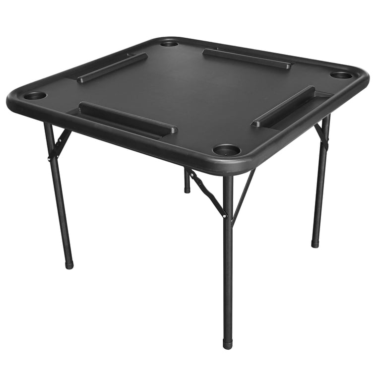 Bene Casa Foldable Domino Table with Built-In Drink Holders, 38” x
