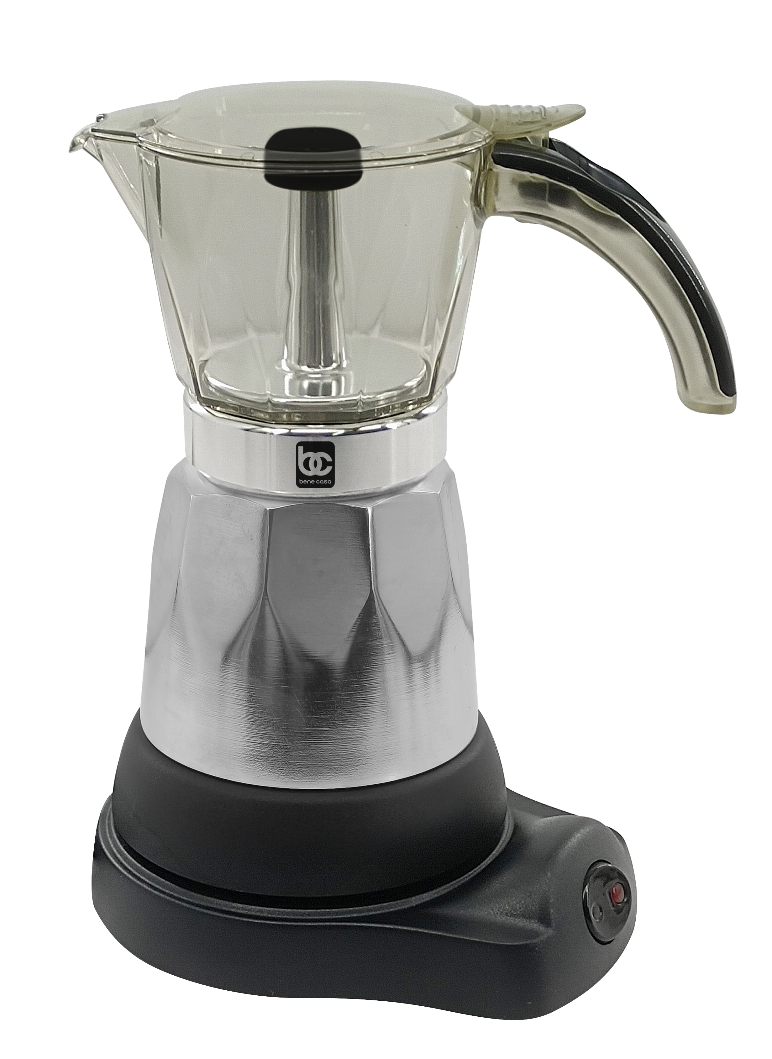 Bene Casa Silver Portable Electric Espresso Maker/Cafetera, 3-6 Cups/Shots