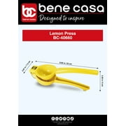 Bene Casa Yellow Aluminum Lemon Squeezer Easy Squeeze No Pulp Lemon Press