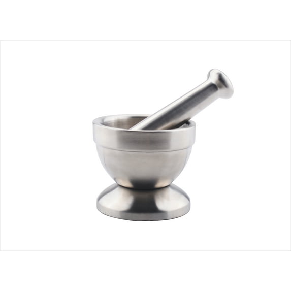 Bene Casa stainless-steel mortar and pestle set, durable, stain resistant, non-porous mortar and pestle, easy to clean mortar and pestle