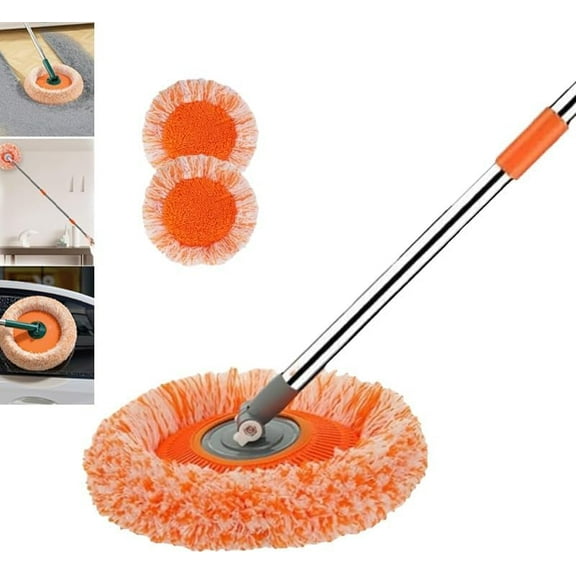 Beneath 360 Rotatable Adjustable Cleaning Mop, Beneath Cleaning Mop, Wall Mop Cleaner with Long Handle, Baseboard Cleaner Tool with Handle, 5s to Absorb Water, for Floor, Windows, Ceilings (1.5m)