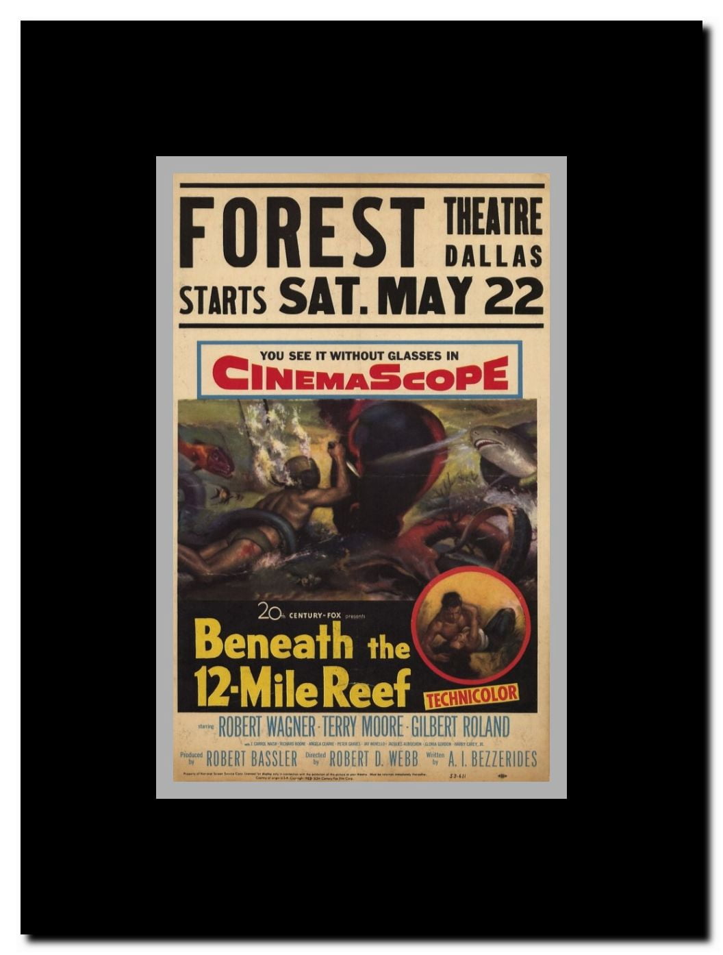 Beneath the 12-Mile Reef Framed Movie Poster