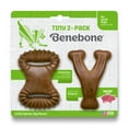 thumbnail image 1 of Benebone Tiny 2-Pack Wishbone Dental Chew Durable Dog Chew Toys, Real Bacon, 1 of 7