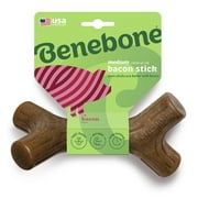 Benebone Bacon Stick Durable Dog Chew Toy for Aggressive Chewers, Real Bacon, Medium