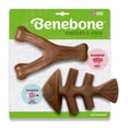 thumbnail image 1 of Benebone Fishbone Wishbone Dog Chew Toy Bacon, 1ea/MD|2 pk, 1 of 5