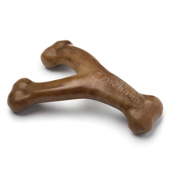 Benebone Wishbone Durable Dog Chew Toy for Aggressive Chewers, Real Bacon, Small