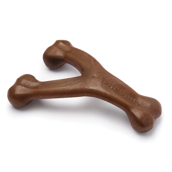 Benebone Wishbone Durable Dog Chew Toy for Aggressive Chewers, Real Peanut, Giant
