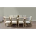 thumbnail image 1 of Benedict Extendable Dining Set with 10 Solid Wood Chairs in Ivory Boucle Fabric, 1 of 15