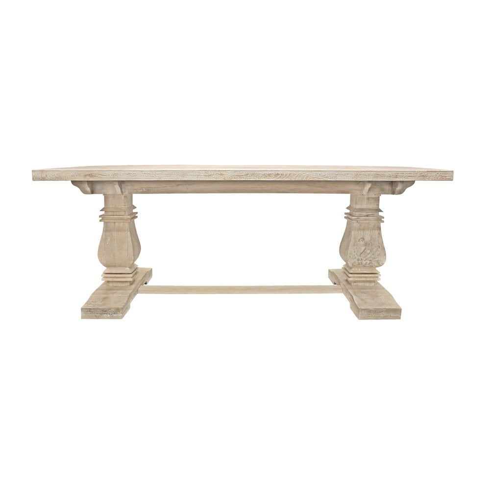 Benedict Rectangular White Wash Mango Wood Dining Table
