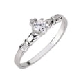 thumbnail image 1 of Benediction of the Claddagh Cubic Zirconia Ring Sterling Silver Size 8, 1 of 3