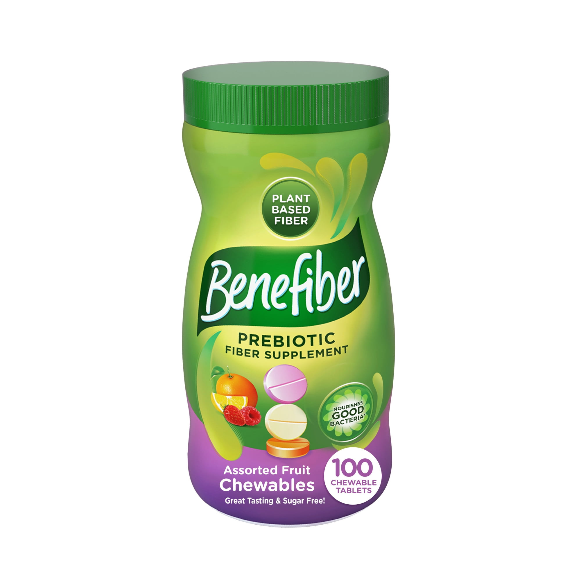 Benefiber Prebiotic Fiber Supplement Chewables, Assorted Fruit, 100 Ct