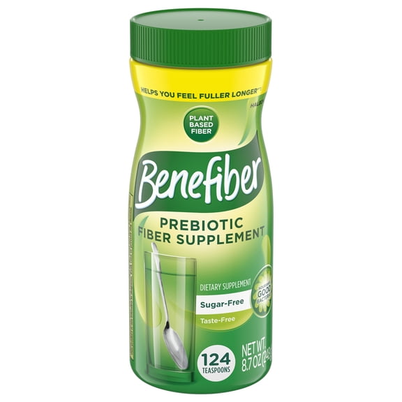 Benefiber Daily Prebiotic Fiber Supplement Powder, Unflavored -124 Teaspoons (8.7 Ounces)