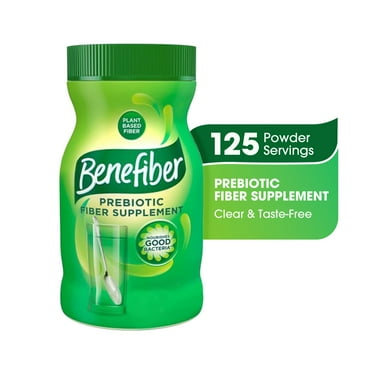 Benefiber Daily Prebiotic Fiber Supplement Powder for Digestive Health, Unflavored - 125 Servings (17.6 Ounces)